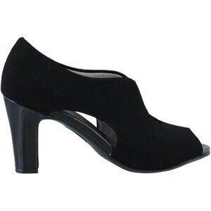 LifeStride Women's‎ Size 10 M Black Suede Peep Toe Evening Pumps Heels NEW